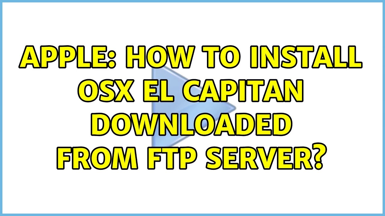 ftp server for mac os x el capitan